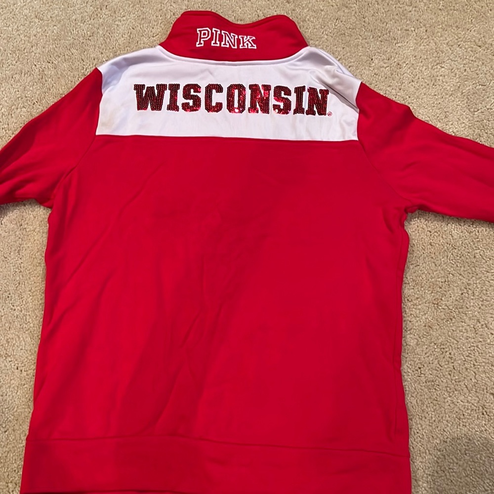 Size small quarter zip from pink Wisconsin Badgers